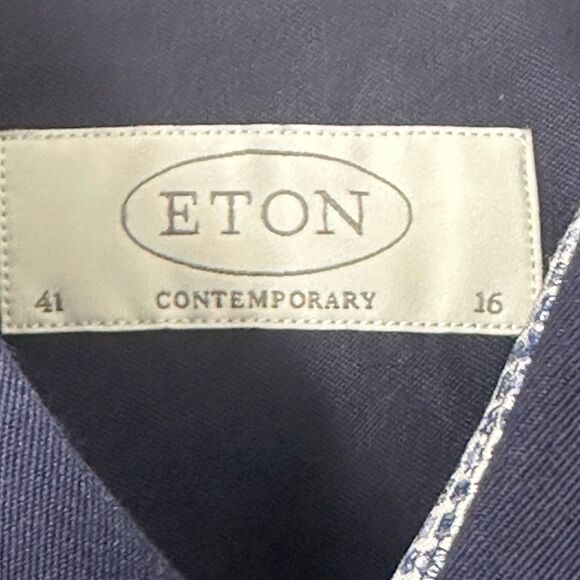 ETON Navy Blue Men’s Dress Shirt 41/16 - Picture 6 of 7